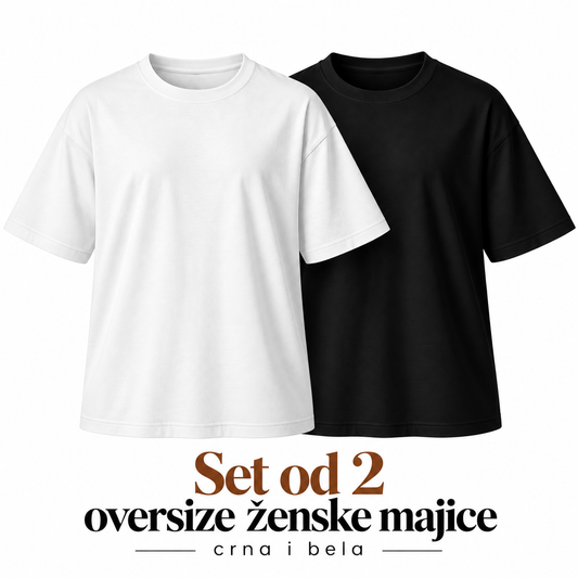 Ženski oversize set- Crna i Bela