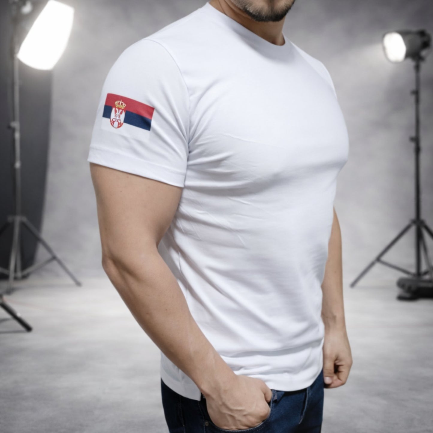 Majica - Zastava Srbije - Bela