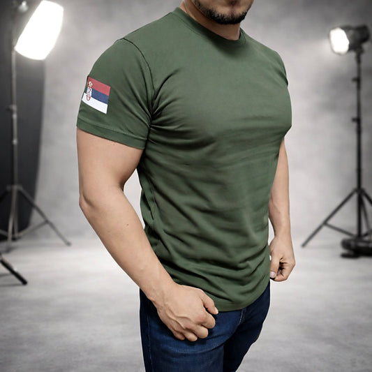 Majica - Zastava Srbije - Maslinasta