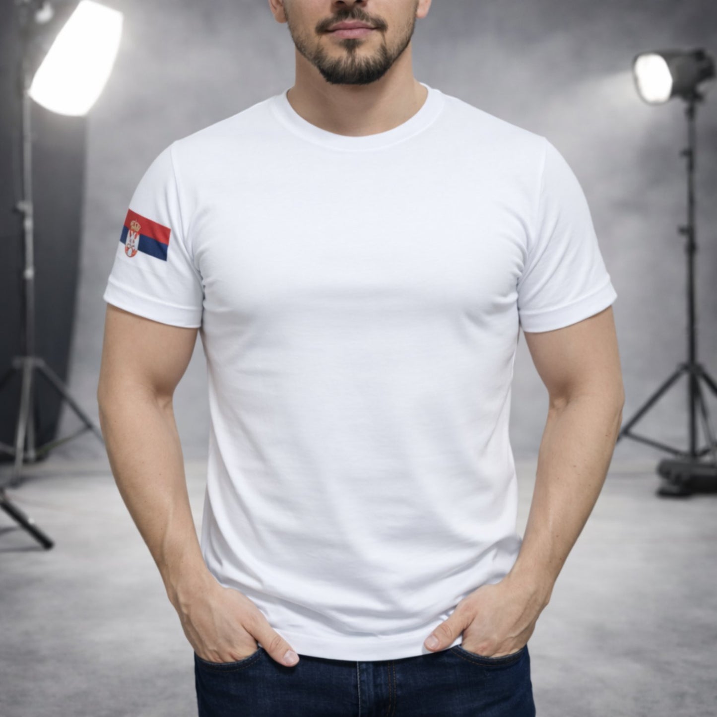 Majica - Zastava Srbije - Bela