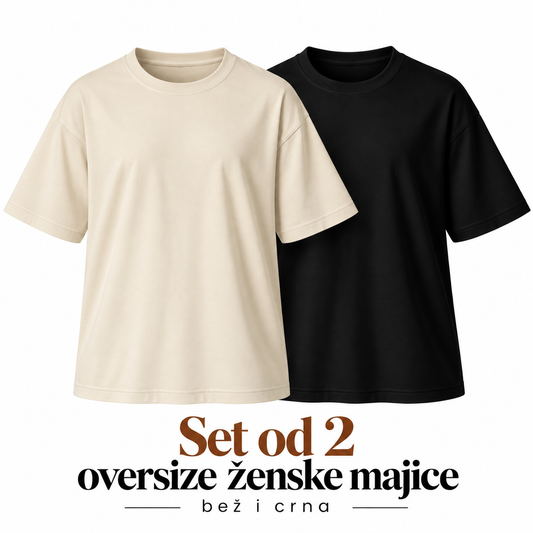 Ženski oversize set- Bež i Crna