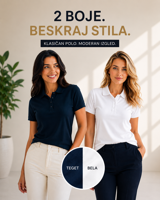 URBAN POLO ŽENSKI SET 2U1 (teget i bela)