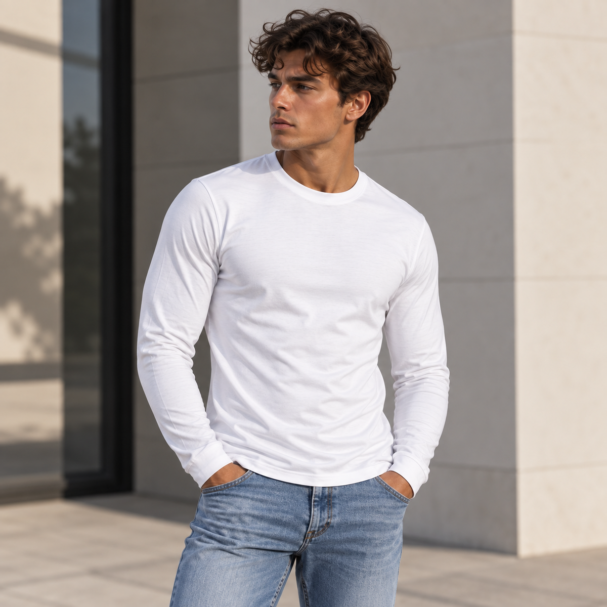 Komfort plus set- Bela i Maslinasta bluza