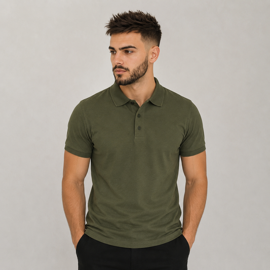 Urban polo muška majica - maslinasta
