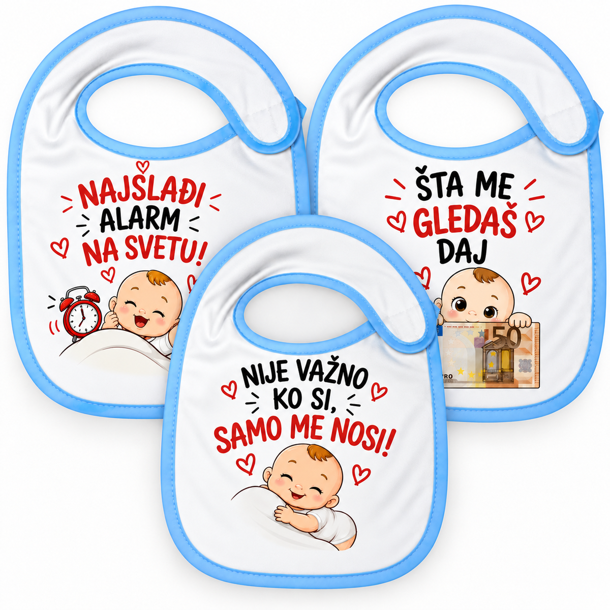 Set od 3 šaljive portikle za bebe